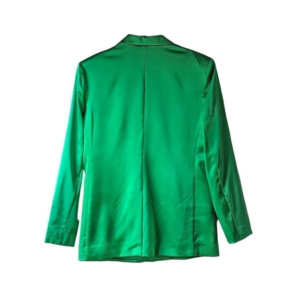 Ser.o.ya Silk Electric Green Motlee Street-to-Event Blazer‎ Sz S NWOT - Picture 7 of 14